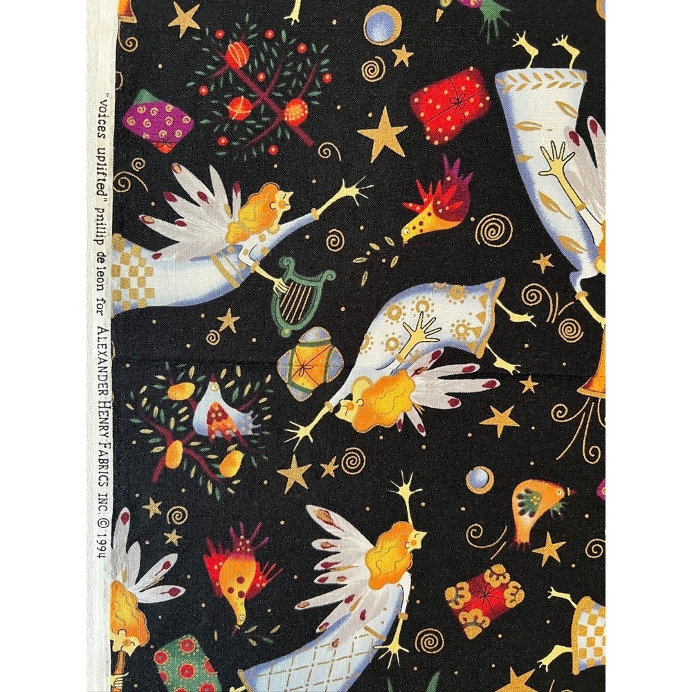 Fabric 1994 Alexander Henry Phillip De Leon Voices Uplifted Angels Washed 60x43"